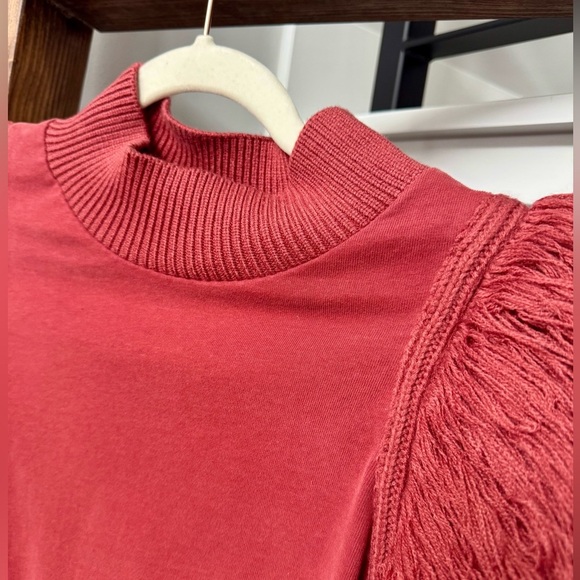 Womens Anthropologie Rust Textured Sleeve Sweater - Picture 4 of 9